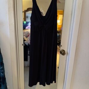 Connected Apparel Black Midi Dress